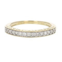 .20ctw Diamond Pavé Milgrain Scroll Wedding Band Ring 14k Yellow Gold Size 5