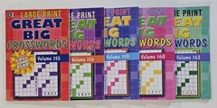 New 5 Large Print Great Big Crosswords Kappa Puzzle Books Vol#155-163 Fun Hobby