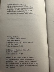 Breaking the Curse Carlton Pearson 1991 Harrison House Tithing Prosperity Gospel