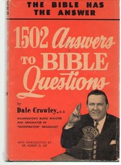 1958 Dale Crowley 1502 Answers To Bible Questions HB Book