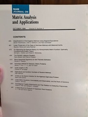SIAM Matrix Analysis and Applications Society Mathematics 1988 vol 9 1-4 241015