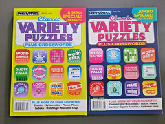 Lot of 2 Classic Variety Puzzles Plus Crosswords by Penny Press – Jumbo Specials