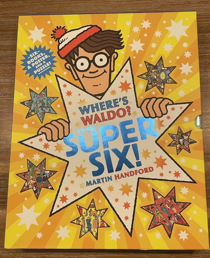 Where’s Waldo Super Six Set 6 Books Puzzle Poster Book Set in Slip Case Cover