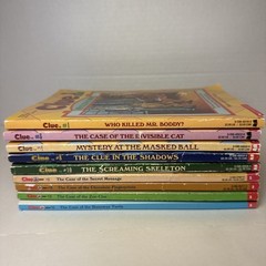 Lot of 9 Vtg. CLUE (1,3,4,8,10) & CLUE Jr. (1,3,5,6) A.E Parker Books 1990s