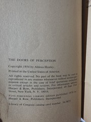 Doors of Perception 1st Perennial Library Edition 1970 by Aldous Huxley PB A