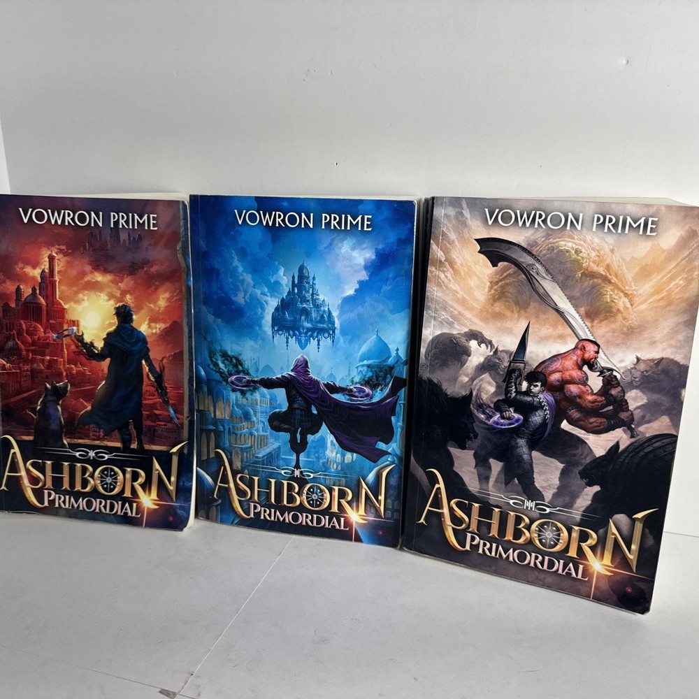 Ashborn Primordial 1 2 3 : A Progression Fantasy Epic set trilogy very rare