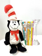 Dr Seuss Beginner 8 Hardcover Books Bundle + 21” Kohl’s Cat in the Hat Plush EUC