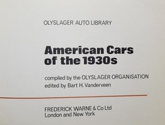 American Cars of the 1930’s Vintage Hardcover w/DJ (1971)