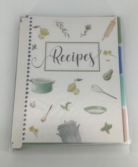 SOLIGT Blank Recipe Organizer Book Binder Double Sided Pages 240 Recipes W/Tabs