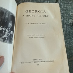 Vintage Georgia A Short History by E. Merton Coulter 1947 Illustrated Book HC
