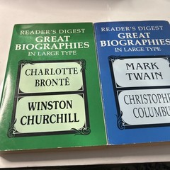 Reader’s Digest “Great Biographies in Large Type” Set of 2 Volumes 1994
