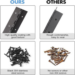 Continuous & Piano Hinges, Black Stainless Steel 304 Continuous Folding Hinges f