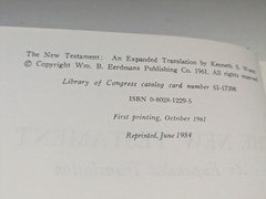 New Testament An Expanded Translation Bible Kenneth S. Wuest Hardcover No Marks