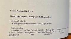 A Bibliography of The Works of Alfred Thayer Mahan – Hattendorf, NearFine 1986