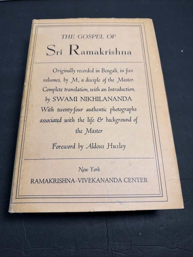 The Gospel Of Sri Ramakrishna Hardcover 1973 W/Dust Jacket