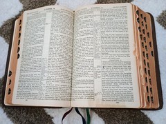 HOLY BIBLE King James KJV National Bible Press Brown THUMB INDEX Words In Red