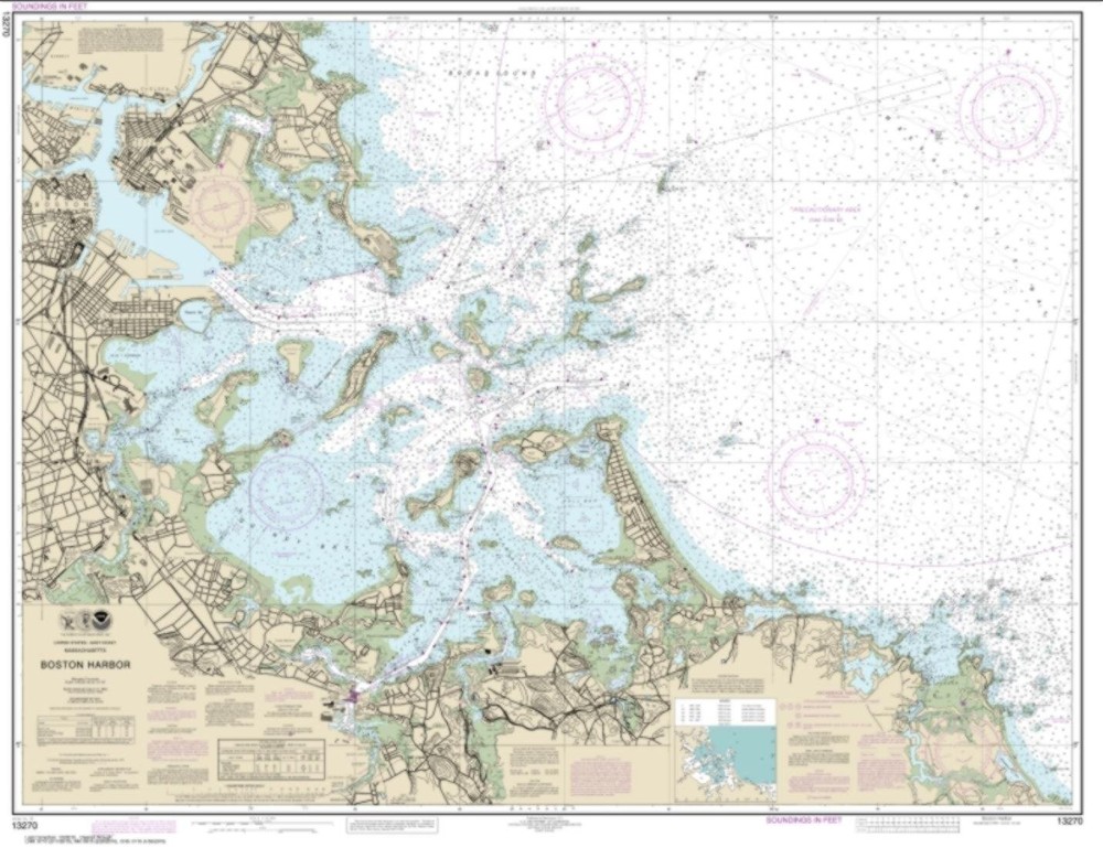 NOAA Chart 13270-Boston Harbor – Water-Resistant – by East View G