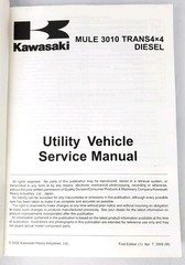 07 Kawasaki Mule 3010 Diesel 4×4 Factory Service Manual 99924-1368-01 KAF950C7F