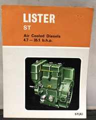 1977 Lister St Air Cooled Diesels 4.7 35.1 b. h. p. Printed In England Catalog