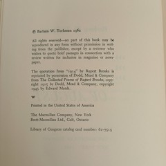 The Guns of August Barbara W. Tuchman Hardcover 1962 Macmillan Company Book Club