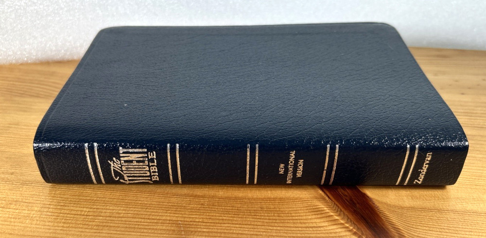 Scarce! 1984 NIV Student Bible Blue Bonded Leather Compact Yancey & Stafford VG-