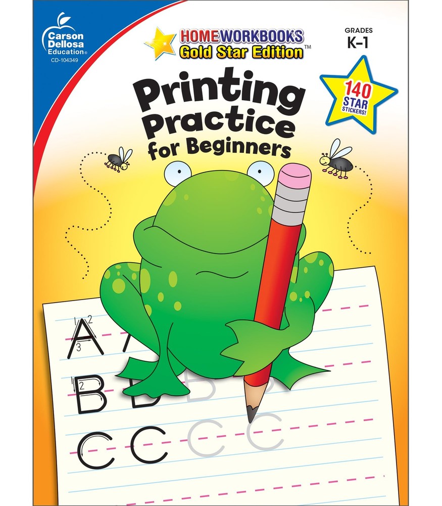 Carson Dellosa Printing Practice for Beginners Activity Book, Kindergarten a…