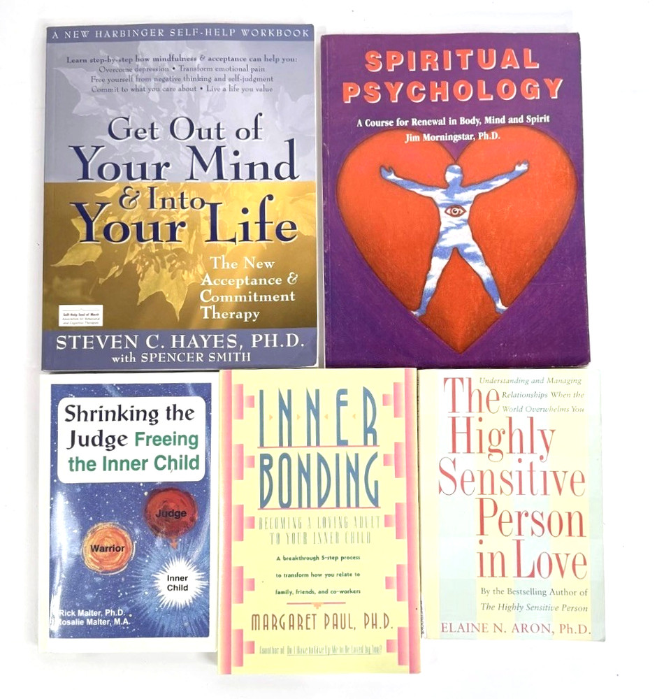 Lot 5 Psychology Self-Help Books Hayes Morningstar Malter Paul Aron PB Set