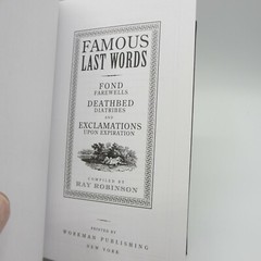 Famous Last Words Ray Robinson Book Luxury Leather Bound Hardcover Orvis