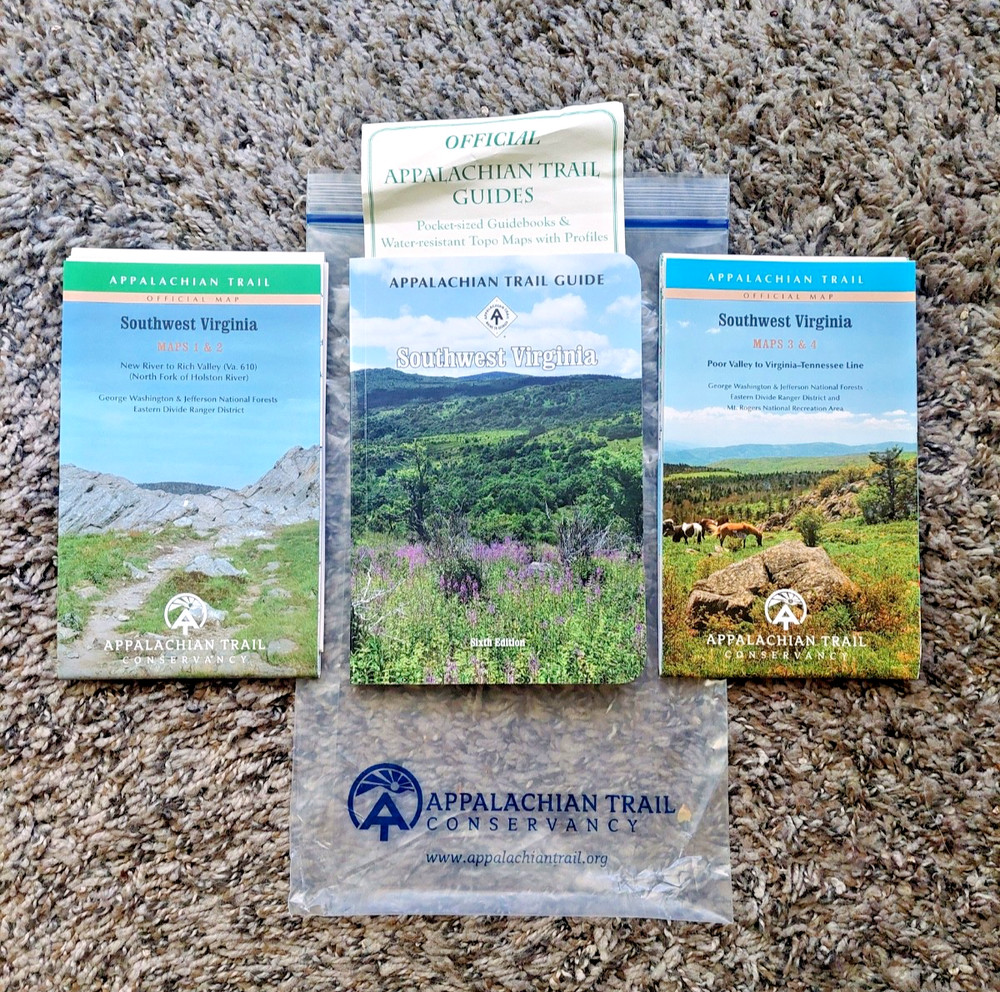 LIKE NEW Official ATC Appalachian Trail Guide & Maps 1-4 SW Virginia 2015 6th Ed