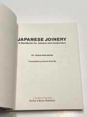 Japanese Joinery : A Handbook for Joiners and Carpenters by Yasuo Nakahara…