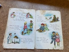 Nursery Rhymes from Mother Goose Lithographed on linen Indestructible 1890s