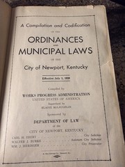 1939 Ordinances & Municipal Laws Newport Kentucky WPA City Code Book