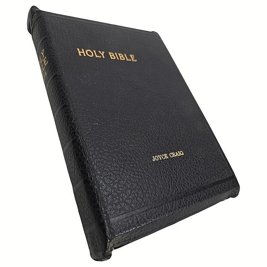 Holy Bible KJV King James Black Zippered Leather Maps 1963 Am Bible Society Vtg