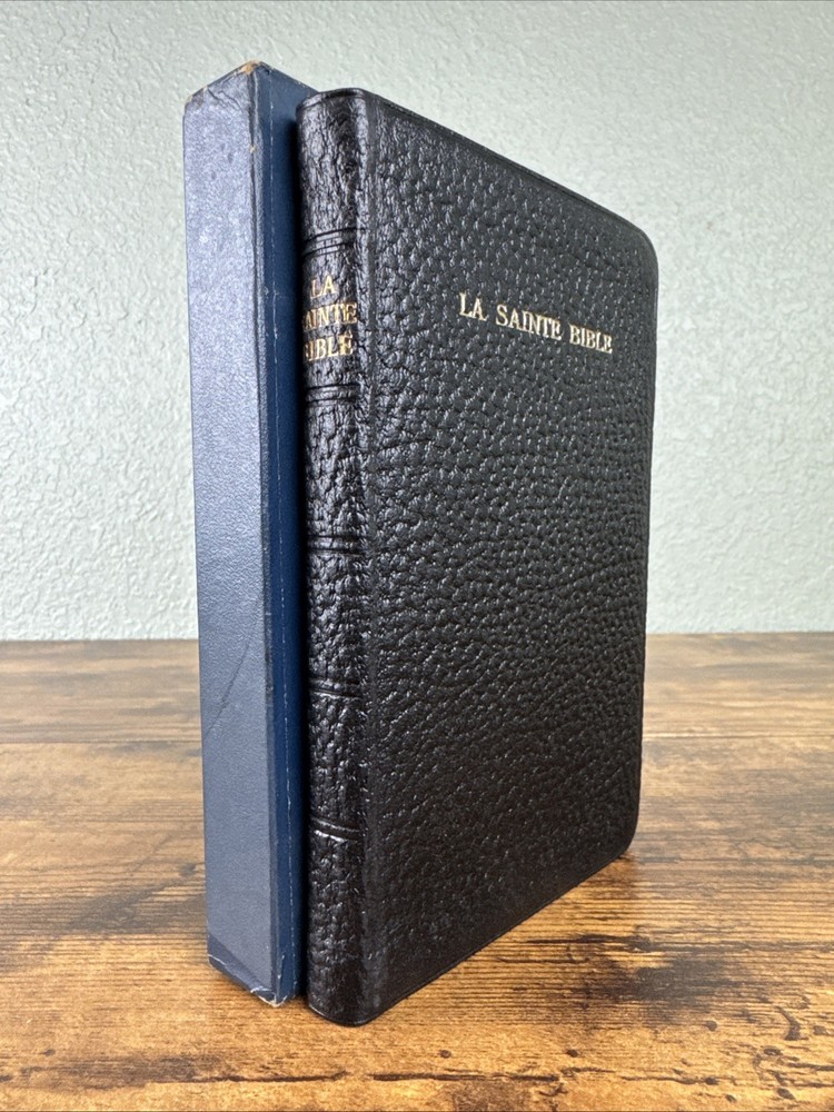 FRENCH DARBY BIBLE – LA SAINTE BIBLE 1960 – PEBBLED LEATHER – INDIA PAPER – NF