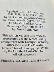 Hardcover Book: e.e. cummings Collected Poems 1922-1938, VG Condition