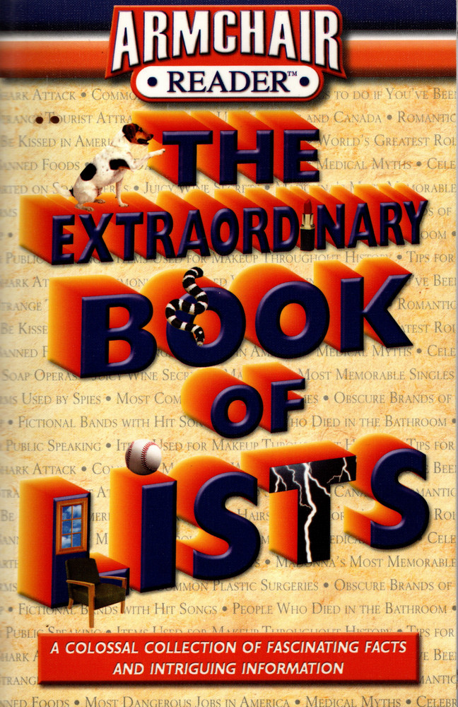 Armchair Reader The Extraordinary Book of Lists Excellent Trivia 500 Pages Nice