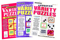 NEW Lot of 3 Penny Press Dell Approved Tournament Variety Puzzles Books