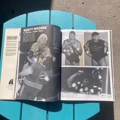The New Pictorial History of Wrestling Hardcover Signed By Dusty Rhodes
