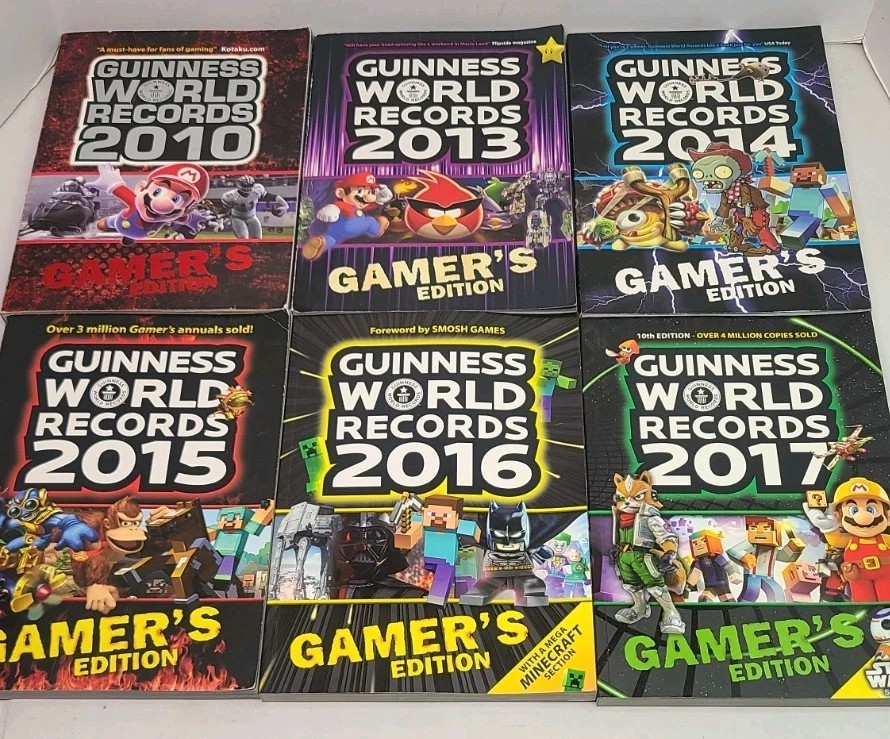 Guinness World Record Gamer Editions Lot Of 6 2010 -2013-2014-2015-2016 & 2017