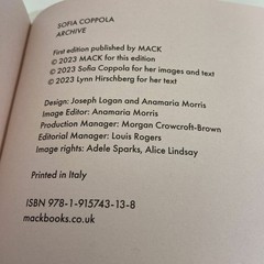 Sofia Coppola Archive 1999-2023 PBDJ 1st MACK Books 2023 Edition Fashion History