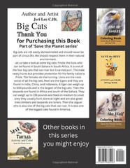 Best Big cats Coloring Book Save the Planet Series 108 Pages 8.5 x 11 All Ages