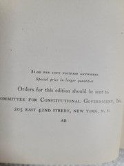 THE CONSTITUTION OF THE UNITED STATES ITS SOURCES AND By Thomas James Norton