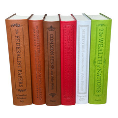 Set of 6 COMMON SENSE, FEDERALIST PAPERS, CONSTITUTION, MEDITATIONS +2 Leather