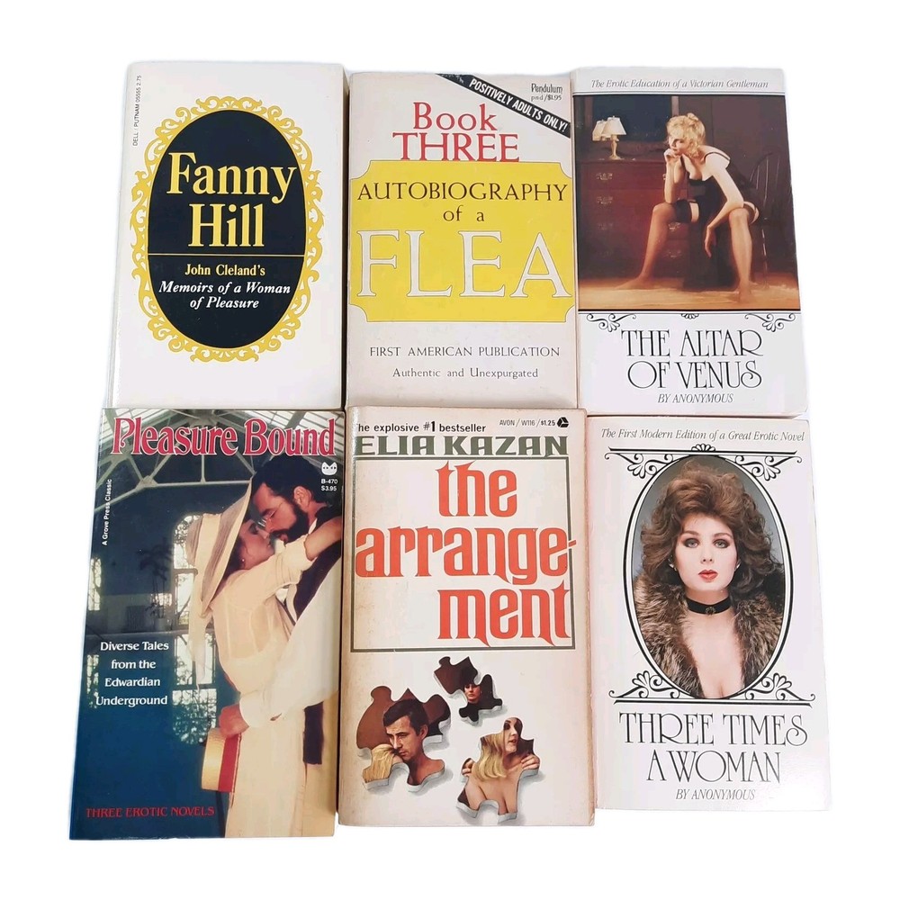 Vintage Pulp Erotica Lot of 6 Adult Paperbacks 60s & 80s, Fanny Hill, Flea