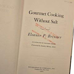 Gourmet Cooking Without Salt 1981 Vintage recipe Book Kitchen Library