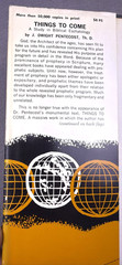 Things To Come J. Dwight Pentecost 1972 HCDJ Biblical Eschatology