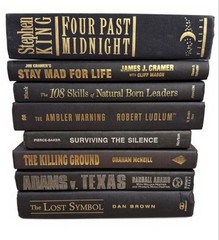 Lot of 10 Hardcover BLACK Books for Staging Prop Decor Real Books