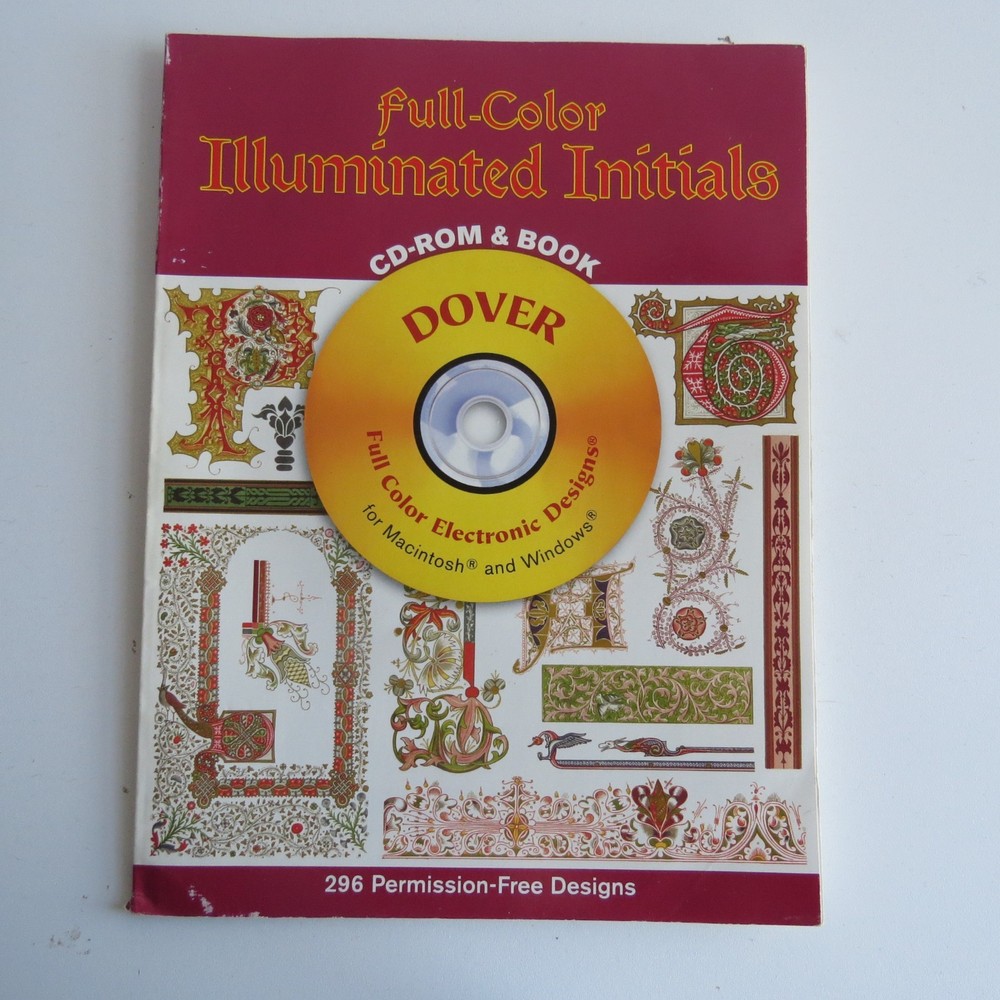 Permission Free Electronic Design Set Full-Color 296 Illuminated Initials Dover