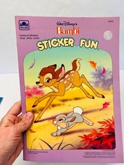 Vintage Disney Sticker Fun Books- Cinderella Fox and the Hound Bambi Set BIN 61