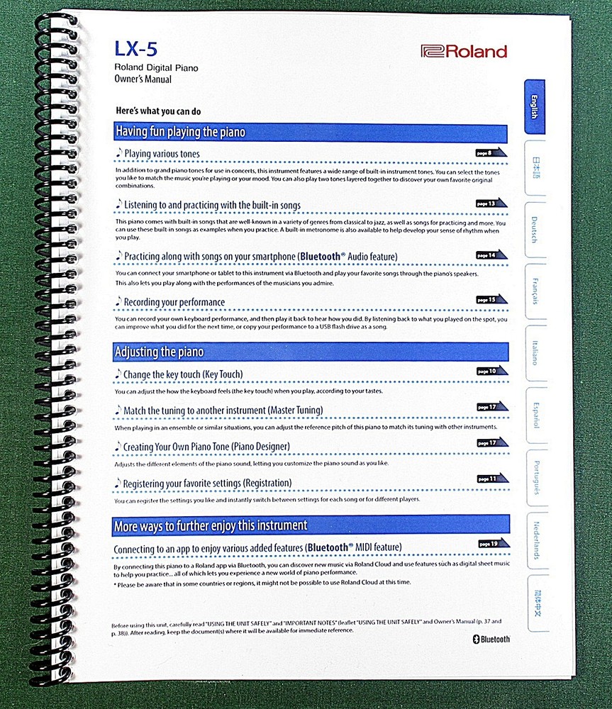 Roland LX-5 Owner’s Instruction Manual: 40 Pages & Protective Covers!